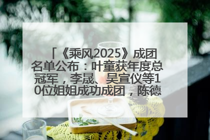 《乘风2025》成团名单公布：叶童获年度总冠军，李晟、吴宣仪等10位姐姐成功成团，陈德容获年度高光人物