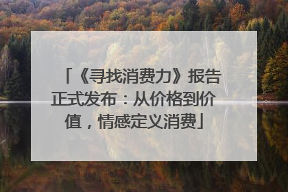 《寻找消费力》报告正式发布：从价格到价值，情感定义消费