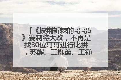 《披荆斩棘的哥哥5》赛制将大改，不再是找30位哥哥进行比拼，苏醒、王栎鑫、王铮亮、张远等多名男团选手被曝将参加