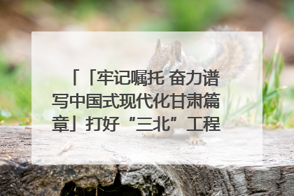 「牢记嘱托 奋力谱写中国式现代化甘肃篇章」打好“三北”工程攻坚战 筑牢国家西部生态安全屏障