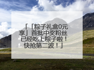 「粽子礼盒0元享」首批中奖粉丝已经吃上粽子啦！快抢第二波！