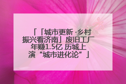 「城市更新 ·乡村振兴看济南」废旧工厂年赚1.5亿 历城上演“城市进化论”