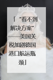 “看不到解决方案”——美国关税加剧德国港口航运瓶颈