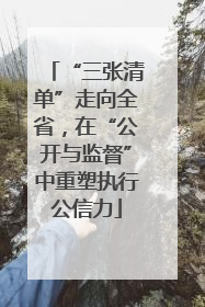“三张清单”走向全省，在“公开与监督”中重塑执行公信力