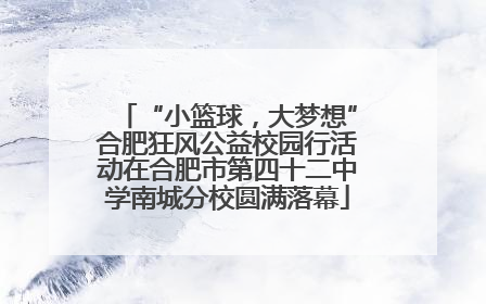 “小篮球，大梦想”合肥狂风公益校园行活动在合肥市第四十二中学南城分校圆满落幕