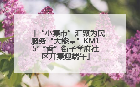 “小集市”汇聚为民服务“大能量”KM15′“香”街子学府社区开集迎端午