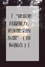 “建设更具凝聚力、更加繁荣的东盟”（国际视点）