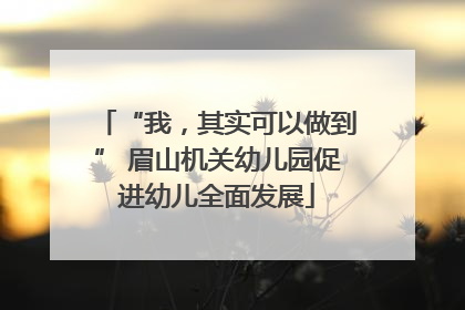 “我，其实可以做到” 眉山机关幼儿园促进幼儿全面发展