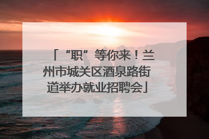 “职”等你来！兰州市城关区酒泉路街道举办就业招聘会