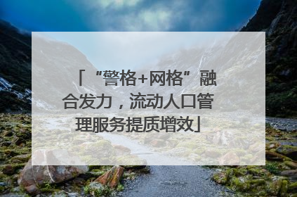 “警格+网格”融合发力，流动人口管理服务提质增效