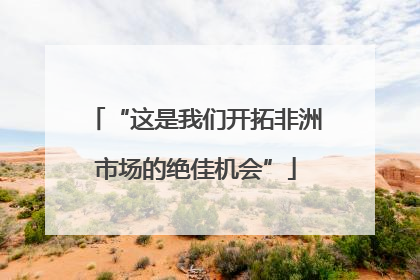 “这是我们开拓非洲市场的绝佳机会”