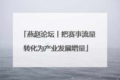 燕赵论坛丨把赛事流量转化为产业发展增量