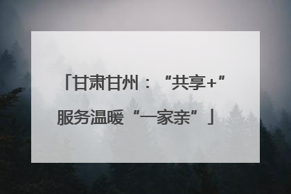 甘肃甘州：“共享+”服务温暖“一家亲”