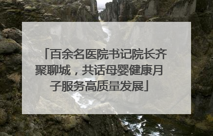 百余名医院书记院长齐聚聊城，共话母婴健康月子服务高质量发展