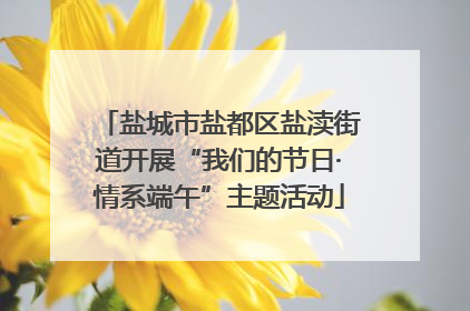 盐城市盐都区盐渎街道开展“我们的节日·情系端午”主题活动