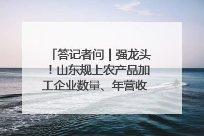 答记者问｜强龙头！山东规上农产品加工企业数量、年营收均居全国首位