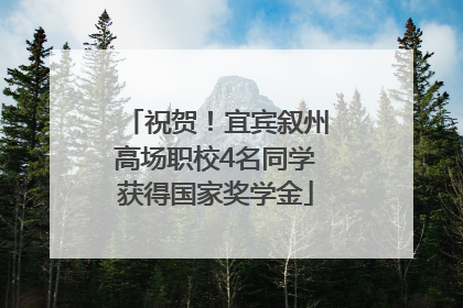 祝贺！宜宾叙州高场职校4名同学获得国家奖学金