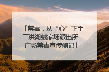 禁毒，从“心”下手――洪湖戴家场派出所广场禁毒宣传侧记