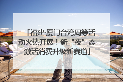 福建·厦门台湾周等活动火热开展！新“夜”态激活消费升级新赛道