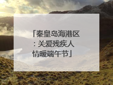 秦皇岛海港区：关爱残疾人 情暖端午节