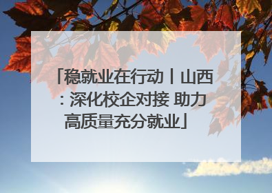 稳就业在行动丨山西：深化校企对接 助力高质量充分就业