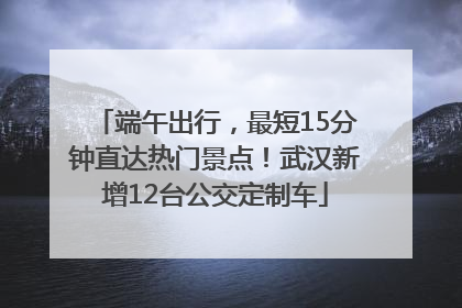 端午出行，最短15分钟直达热门景点！武汉新增12台公交定制车