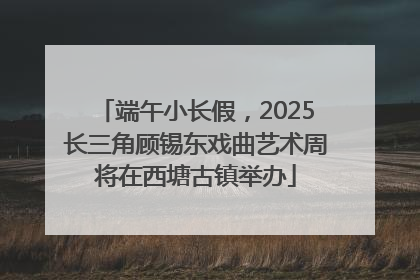 端午小长假，2025长三角顾锡东戏曲艺术周将在西塘古镇举办