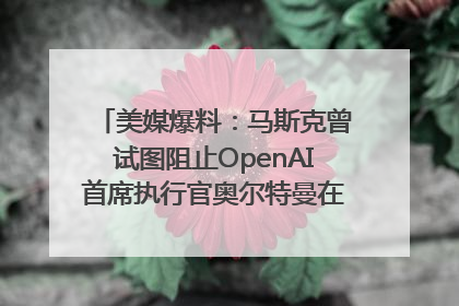 美媒爆料：马斯克曾试图阻止OpenAI首席执行官奥尔特曼在中东的AI交易