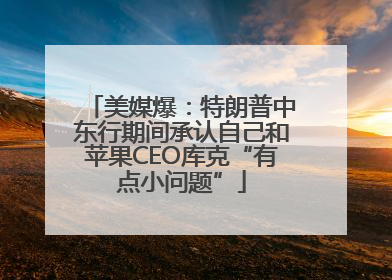 美媒爆：特朗普中东行期间承认自己和苹果CEO库克“有点小问题”