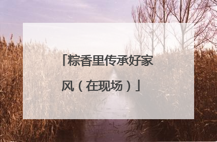 粽香里传承好家风（在现场）