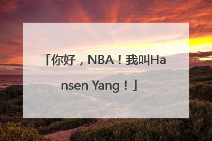你好，NBA！我叫Hansen Yang！