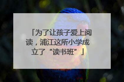 为了让孩子爱上阅读，浦江这所小学成立了“读书班”