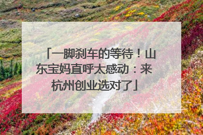 一脚刹车的等待！山东宝妈直呼太感动：来杭州创业选对了