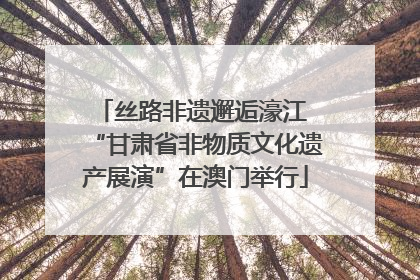 丝路非遗邂逅濠江 “甘肃省非物质文化遗产展演”在澳门举行