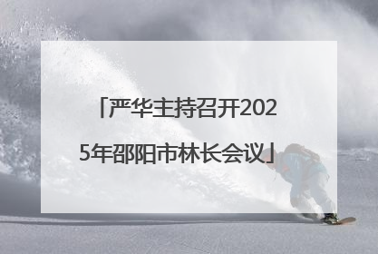 严华主持召开2025年邵阳市林长会议