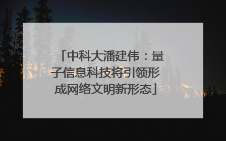 中科大潘建伟：量子信息科技将引领形成网络文明新形态