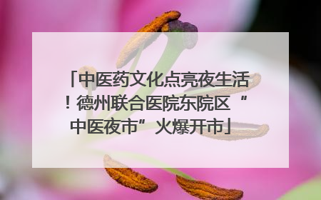 中医药文化点亮夜生活！德州联合医院东院区“中医夜市”火爆开市