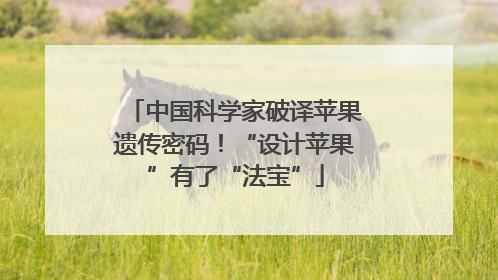 中国科学家破译苹果遗传密码！“设计苹果”有了“法宝”