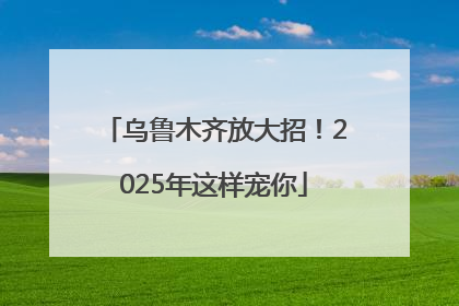 乌鲁木齐放大招！2025年这样宠你