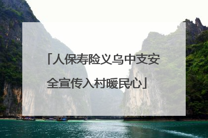 人保寿险义乌中支安全宣传入村暖民心