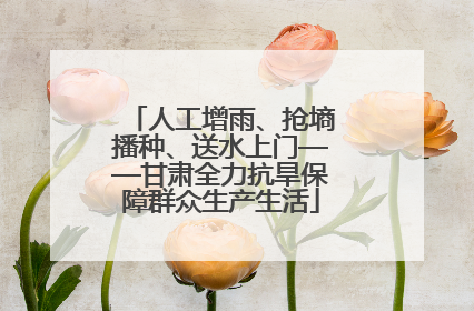 人工增雨、抢墒播种、送水上门——甘肃全力抗旱保障群众生产生活