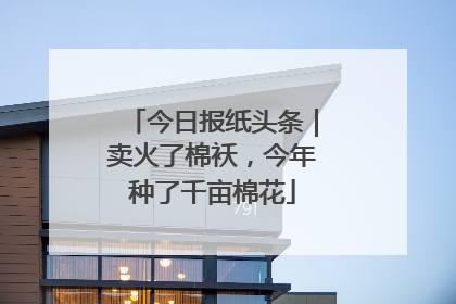 今日报纸头条｜卖火了棉袄，今年种了千亩棉花