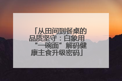 从田间到餐桌的品质坚守：白象用“一碗面”解码健康主食升级密码
