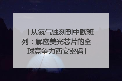 从氮气蚀刻到中欧班列：解密美光芯片的全球竞争力西安密码