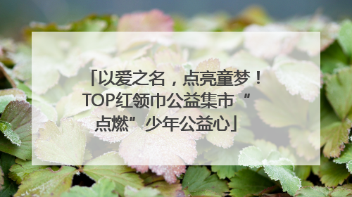 以爱之名，点亮童梦！TOP红领巾公益集市“点燃”少年公益心
