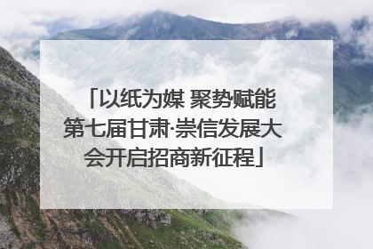 以纸为媒 聚势赋能 第七届甘肃·崇信发展大会开启招商新征程
