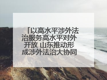 以高水平涉外法治服务高水平对外开放 山东推动形成涉外法治大协同工作格局