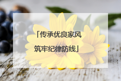 传承优良家风 筑牢纪律防线