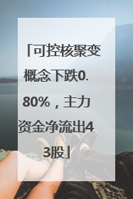 可控核聚变概念下跌0.80%，主力资金净流出43股