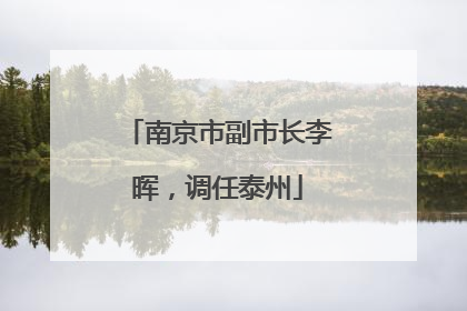 南京市副市长李晖，调任泰州